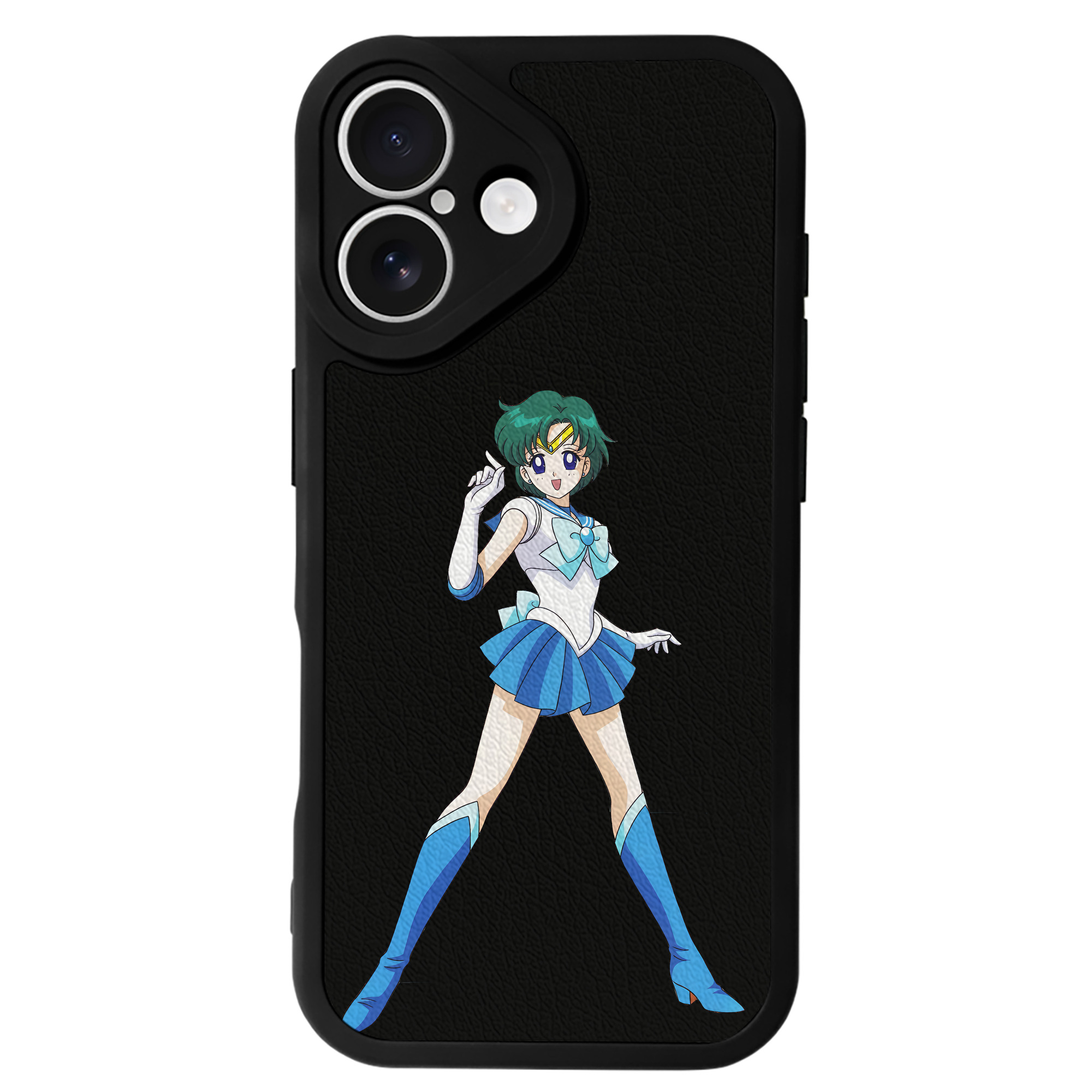 （画像用） 美少女戦士セーラームーン 海王 みちる（かいおう みちる） Sailor Moon Kaiou Michiru 【iPhone 16シリーズ対応】シリコンスマホケース（レザー調） 材質：シリコン